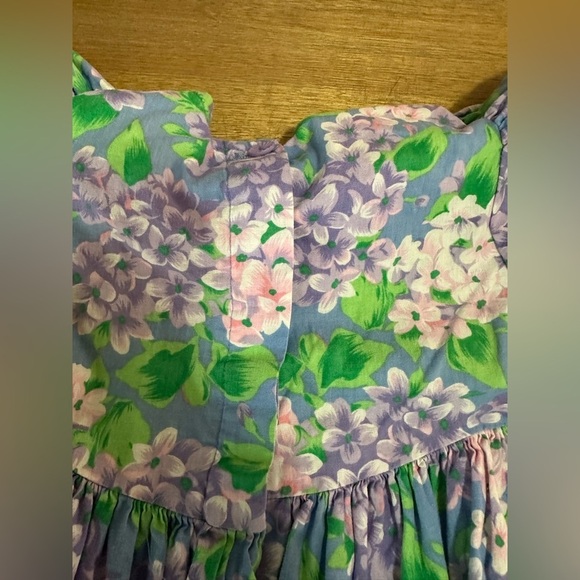 Vintage Floral Lilac Girls Dress 100% Cotton 4T - Picture 5 of 8